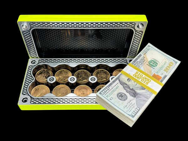 $10k, 50oz Gold Coins REVERSE YELLOW JACKET Survival Brick (PRICE AS SHOWN $2,998.99)*