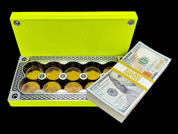 $10k, 50oz Gold Coins REVERSE YELLOW JACKET Survival Brick (PRICE AS SHOWN $2,998.99)*