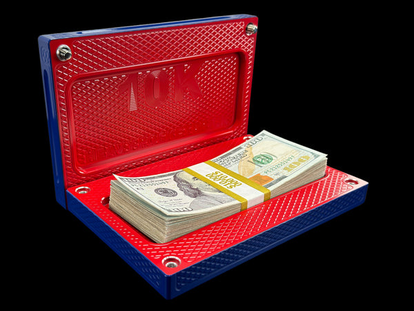 SUPER HEAVYWEIGHT POCKET Brick - SATIN ROYAL BLUE/REDRUM - $10,000 Capacity (PRICE AS SHOWN $1,998.99)*