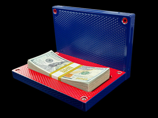 SUPER HEAVYWEIGHT POCKET Brick - SATIN ROYAL BLUE/REDRUM - $10,000 Capacity (PRICE AS SHOWN $1,998.99)*