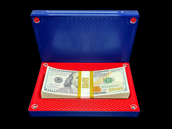 SUPER HEAVYWEIGHT POCKET Brick - SATIN ROYAL BLUE/REDRUM - $10,000 Capacity (PRICE AS SHOWN $1,998.99)*