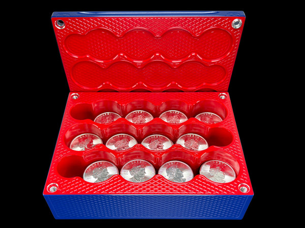 180oz Silver Coins ROYAL BLUE/REDRUM Silver Stacker Brick (PRICE AS SHOWN $2,698.99)*