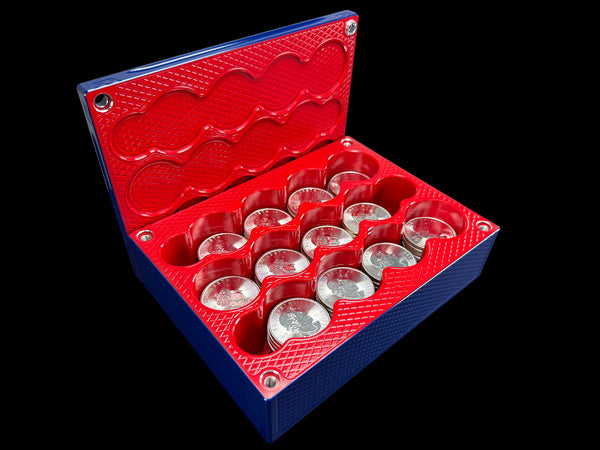 180oz Silver Coins ROYAL BLUE/REDRUM Silver Stacker Brick (PRICE AS SHOWN $2,698.99)*