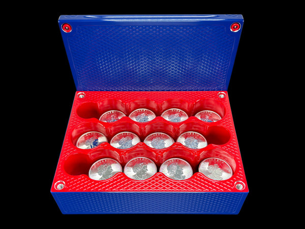 180oz Silver Coins ROYAL BLUE/REDRUM Silver Stacker Brick (PRICE AS SHOWN $2,698.99)*