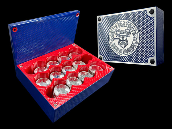 180oz Silver Coins ROYAL BLUE/REDRUM Silver Stacker Brick (PRICE AS SHOWN $2,698.99)*