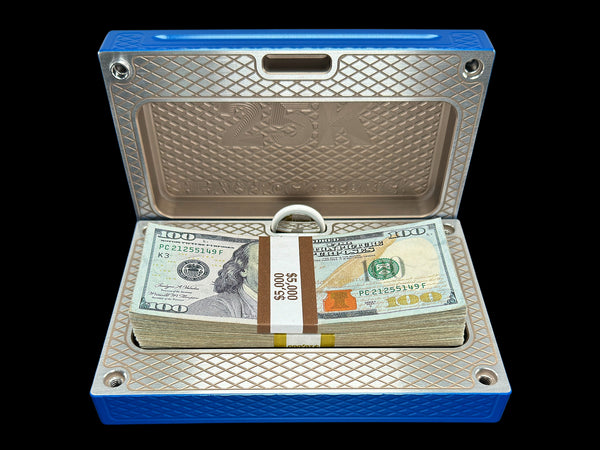 SUPER HEAVYWEIGHT POCKET Brick - ANO BLUE / GOLDEN NICKEL - $25,000 Capacity (PRICE AS SHOWN $2,898.99)*