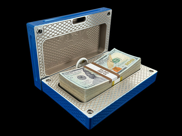 SUPER HEAVYWEIGHT POCKET Brick - ANO BLUE / GOLDEN NICKEL - $25,000 Capacity (PRICE AS SHOWN $2,898.99)*