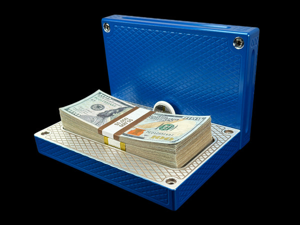 SUPER HEAVYWEIGHT POCKET Brick - ANO BLUE / GOLDEN NICKEL - $25,000 Capacity (PRICE AS SHOWN $2,898.99)*