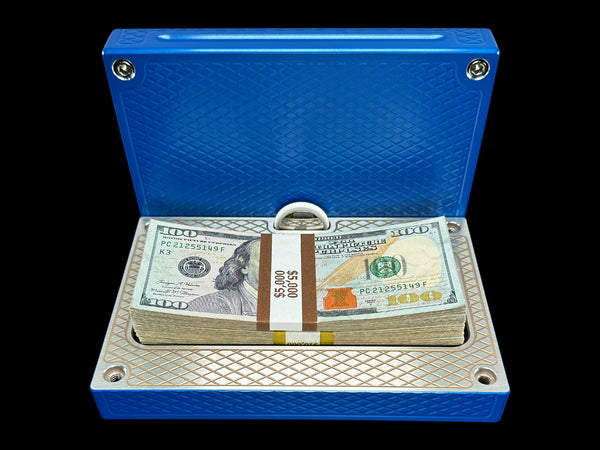 SUPER HEAVYWEIGHT POCKET Brick - ANO BLUE / GOLDEN NICKEL - $25,000 Capacity (PRICE AS SHOWN $2,898.99)*