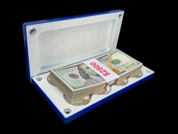 $7.5k, 24 1oz Silver Coins SATIN ROYAL BLUE/LUSTER WHITE Survival Brick (PRICE AS SHOWN $1,998.99)*