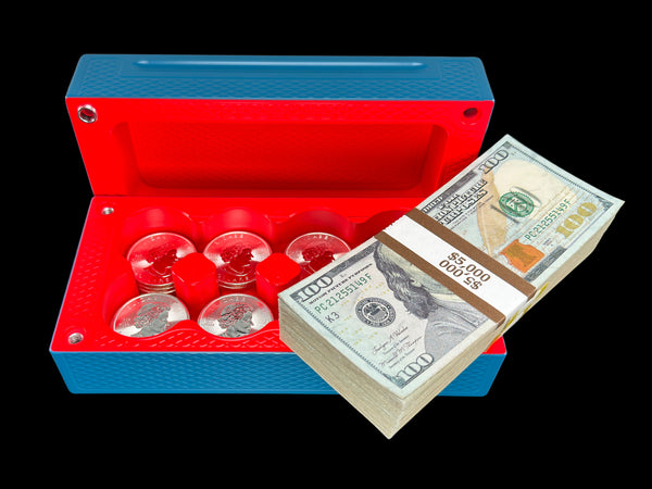 $25k, 80oz Silver Coin AQUA_BLUE/NEON RED Survival Brick (PRICE AS SHOWN $2,398.99)*