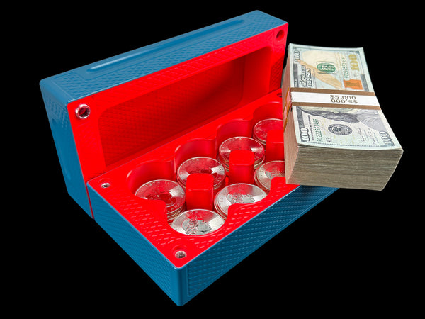 $25k, 80oz Silver Coin AQUA_BLUE/NEON RED Survival Brick (PRICE AS SHOWN $2,398.99)*