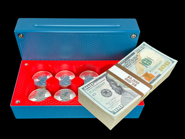 $25k, 80oz Silver Coin AQUA_BLUE/NEON RED Survival Brick (PRICE AS SHOWN $2,398.99)*