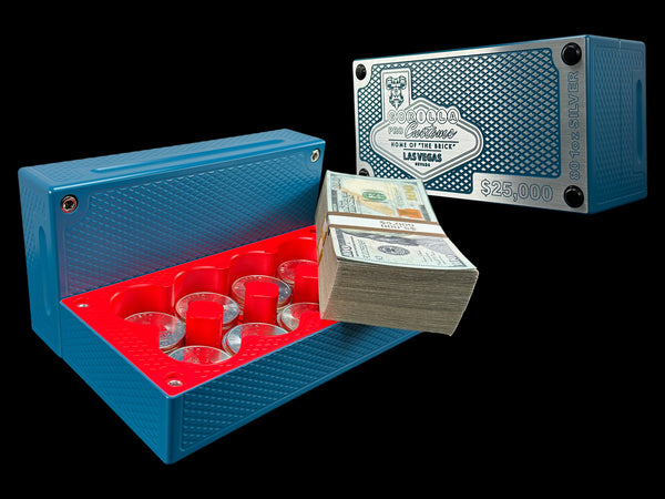 $25k, 80oz Silver Coin AQUA_BLUE/NEON RED Survival Brick (PRICE AS SHOWN $2,398.99)*