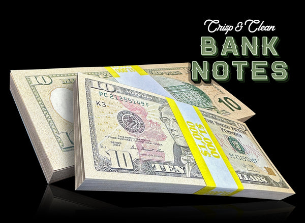 "BANK NOTES" DOUBLE SIDED Prop Cash | $10 Dollar Bills