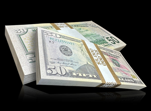 "BANK NOTES" DOUBLE SIDED Prop Cash | $50 Dollar Bills