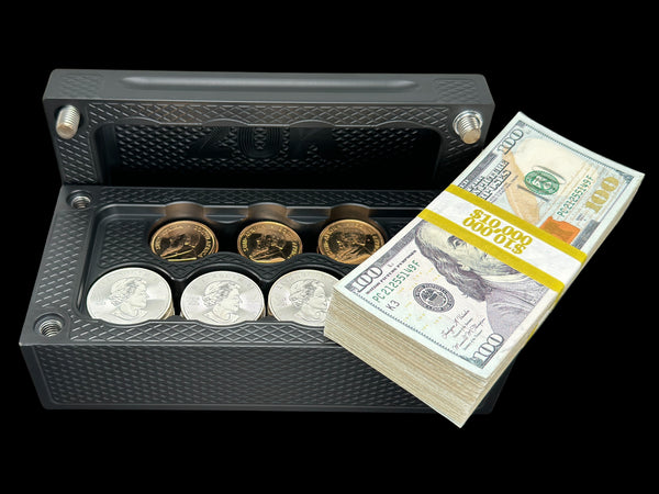 $20k, 60oz Silver 45oz Gold Coins MATTE BLACK Survival Brick (PRICE AS SHOWN $1,599.99)*