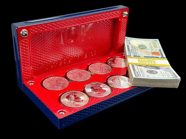 $10k, 40 1oz Silver Coins SATIN ROYAL BLUE/REDRUM Survival Brick (PRICE AS SHOWN $1,999.99)*