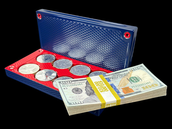 $10k, 40 1oz Silver Coins SATIN ROYAL BLUE/REDRUM Survival Brick (PRICE AS SHOWN $1,999.99)*