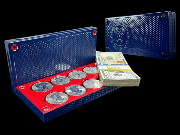 $10k, 40 1oz Silver Coins SATIN ROYAL BLUE/REDRUM Survival Brick (PRICE AS SHOWN $1,999.99)*