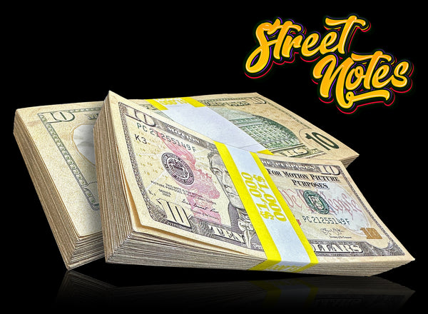 "STREET NOTES" DOUBLE SIDED Prop Cash | $10 Dollar Bills