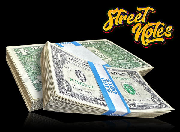 "STREET NOTES" DOUBLE SIDED Prop Cash | $1 Dollar Bills