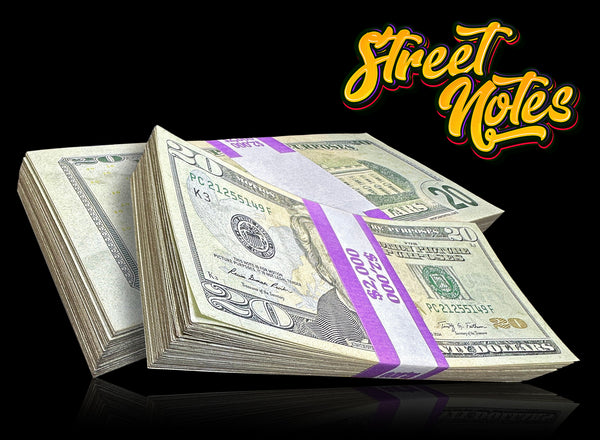"STREET NOTES" DOUBLE SIDED Prop Cash | $20 Dollar Bills