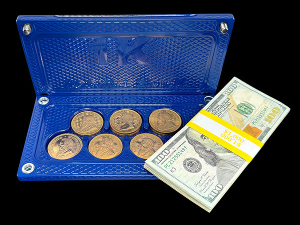 $1k, 14oz Gold Coins SATIN ROYAL BLUE Survival Brick (PRICE AS SHOWN $1,719.99)*