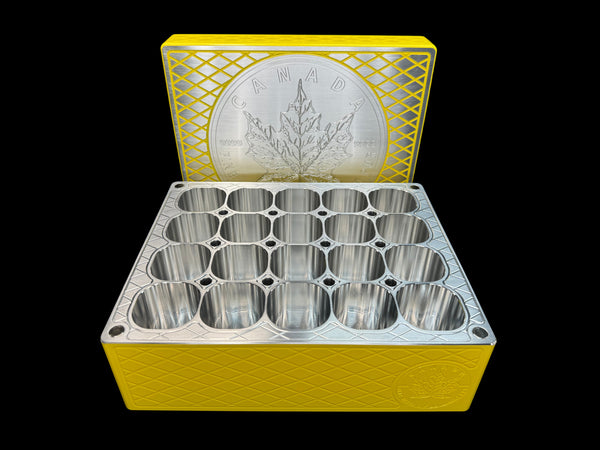 Silver Maple Leaf Monster Brick - SATIN YELLOW - 500oz. Capacity (PRICE AS SHOWN $10,098.98)*