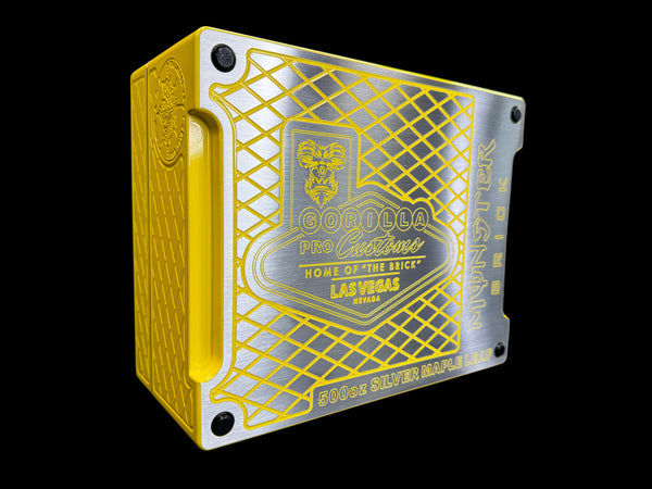 Silver Maple Leaf Monster Brick - SATIN YELLOW - 500oz. Capacity (PRICE AS SHOWN $10,098.98)*