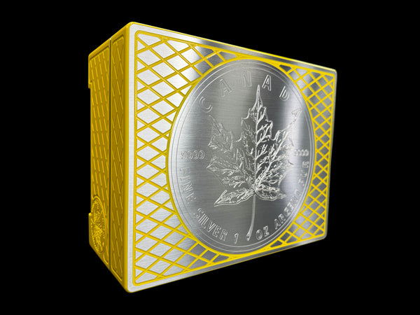 Silver Maple Leaf Monster Brick - SATIN YELLOW - 500oz. Capacity (PRICE AS SHOWN $10,098.98)*