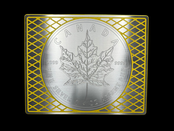 Silver Maple Leaf Monster Brick - SATIN YELLOW - 500oz. Capacity (PRICE AS SHOWN $10,098.98)*