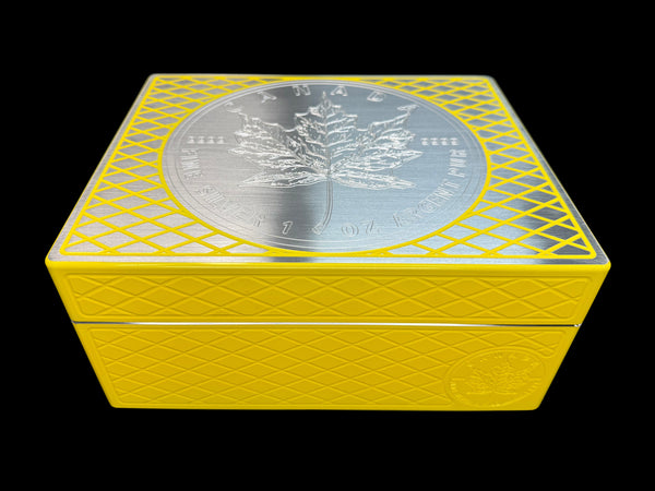 Silver Maple Leaf Monster Brick - SATIN YELLOW - 500oz. Capacity (PRICE AS SHOWN $10,098.98)*