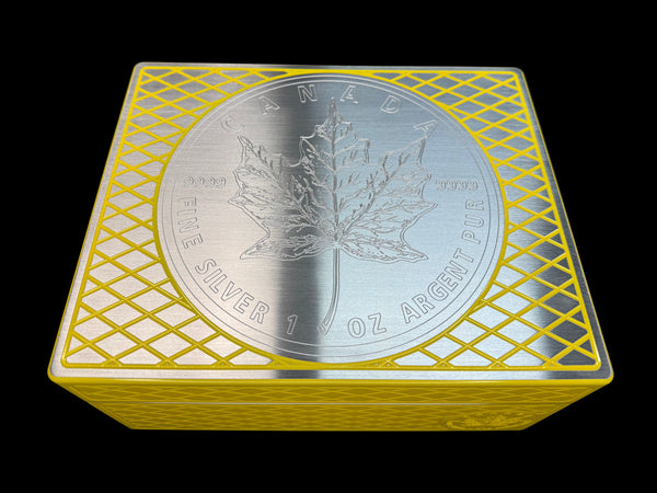 Silver Maple Leaf Monster Brick - SATIN YELLOW - 500oz. Capacity (PRICE AS SHOWN $10,098.98)*