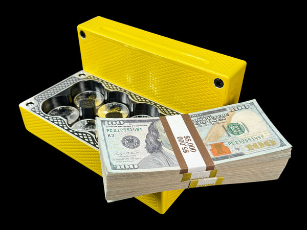 $25k, 80oz Silver Coin SATIN YELLOW/AK BLACK Survival Brick (PRICE AS SHOWN $3,098.99)*