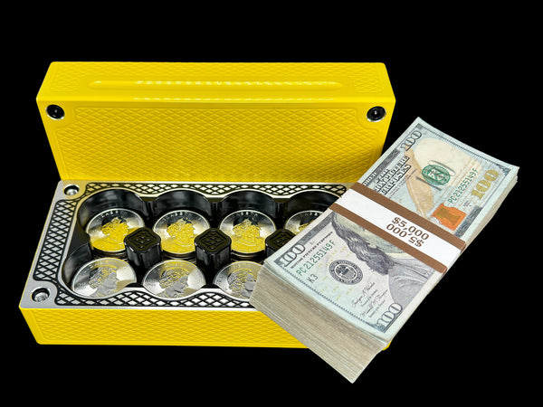 $25k, 80oz Silver Coin SATIN YELLOW/AK BLACK Survival Brick (PRICE AS SHOWN $3,098.99)*