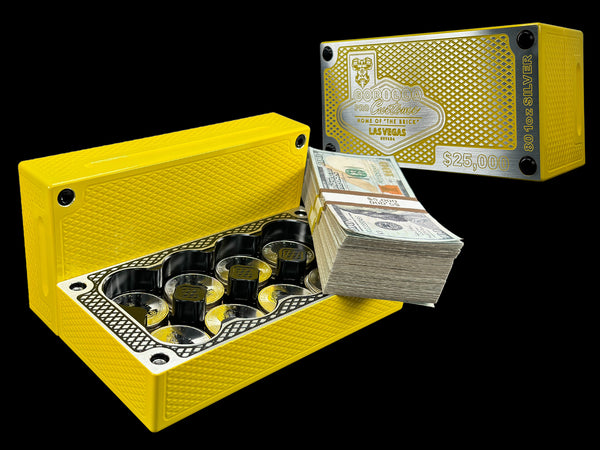 $25k, 80oz Silver Coin SATIN YELLOW/AK BLACK Survival Brick (PRICE AS SHOWN $3,098.99)*