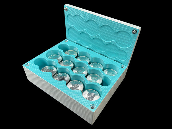 180oz Silver Coins WHITE/TIFFANY BLUE Silver Stacker Brick (PRICE AS SHOWN $2,499.99)*