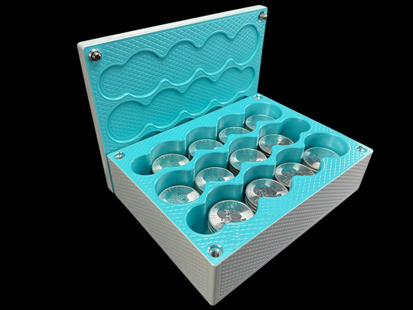 180oz Silver Coins WHITE/TIFFANY BLUE Silver Stacker Brick (PRICE AS SHOWN $2,499.99)*