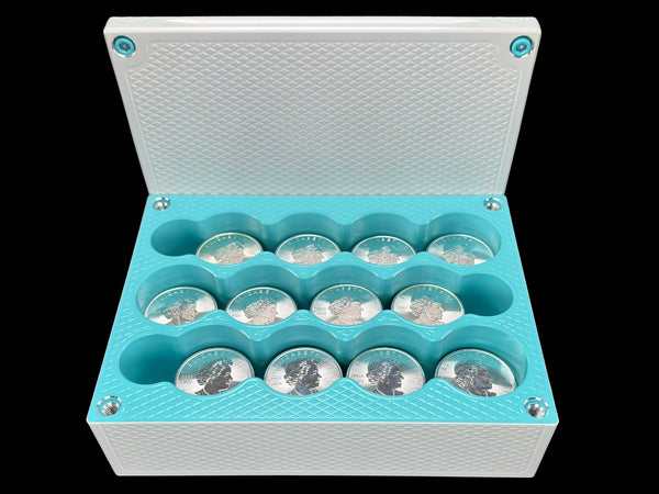 180oz Silver Coins WHITE/TIFFANY BLUE Silver Stacker Brick (PRICE AS SHOWN $2,499.99)*