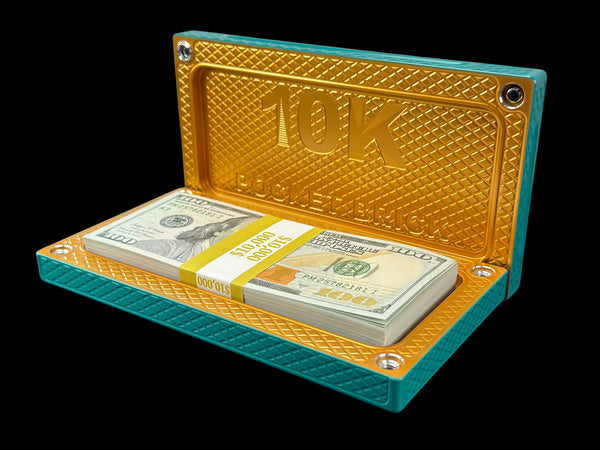 HEAVY POCKET Brick - TURQUOISE/BRASS - $10,000 Capacity (PRICE AS SHOWN $1,699.99)*