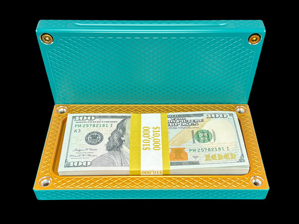 HEAVY POCKET Brick - TURQUOISE/BRASS - $10,000 Capacity (PRICE AS SHOWN $1,699.99)*